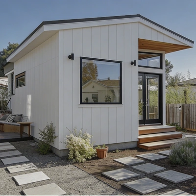 small modern ADU with patio and outdoor seating area in Los Angeles by Your ADU Guy
