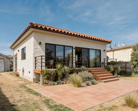los angeles style ADU with tile roof and outdoor deck in Los Angeles by Your ADU Guy