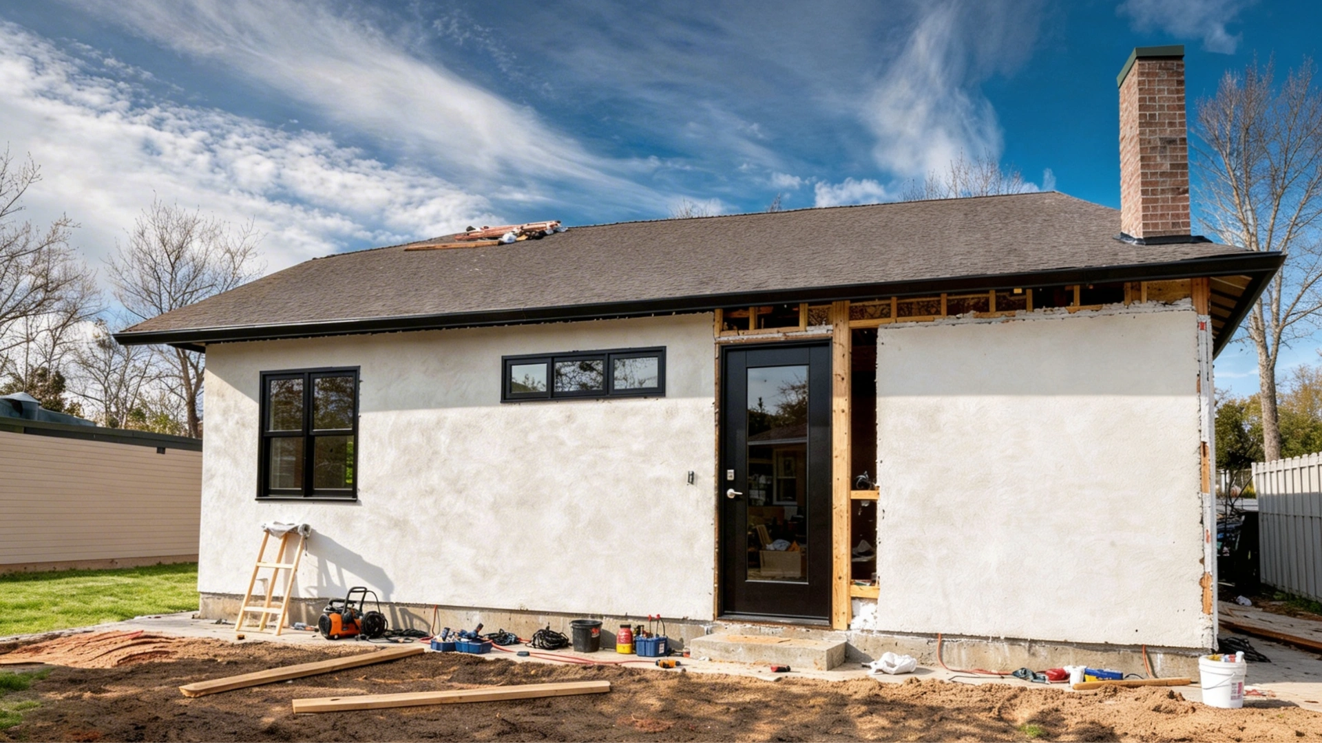 ADU renovation and exterior upgrade in progress in Los Angeles by Your ADU Guy