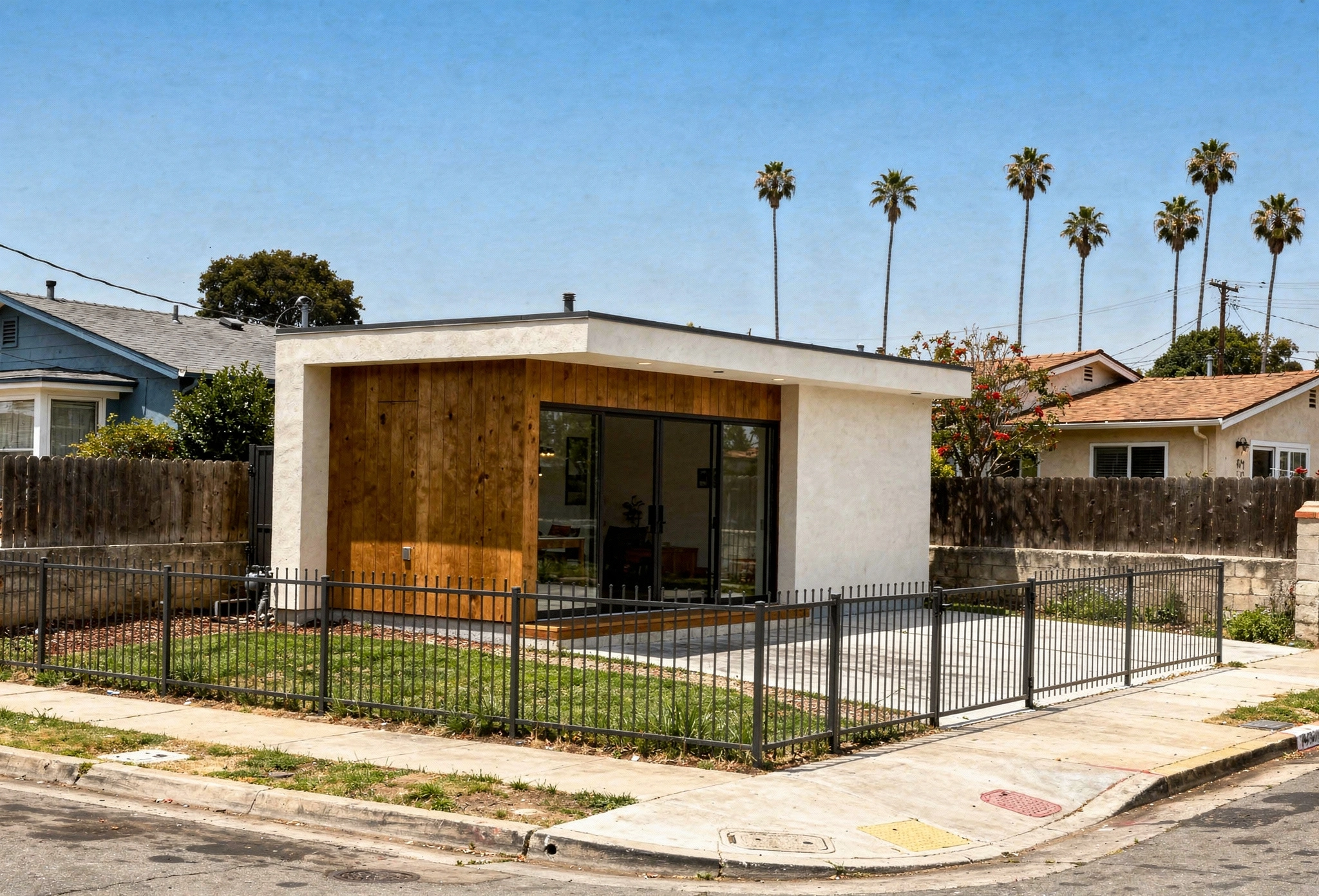 modern detached ADU with wood siding and sliding glass doors in Los Angeles by Your ADU Guy